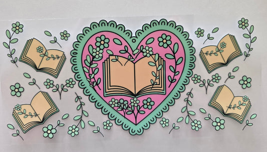 B6 - Girly Book Heart