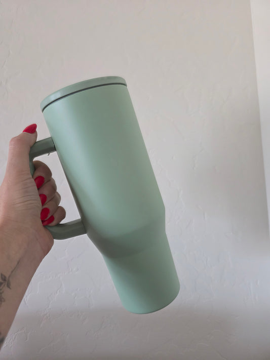 40oz Stainless Steel Tumbler - Light Green