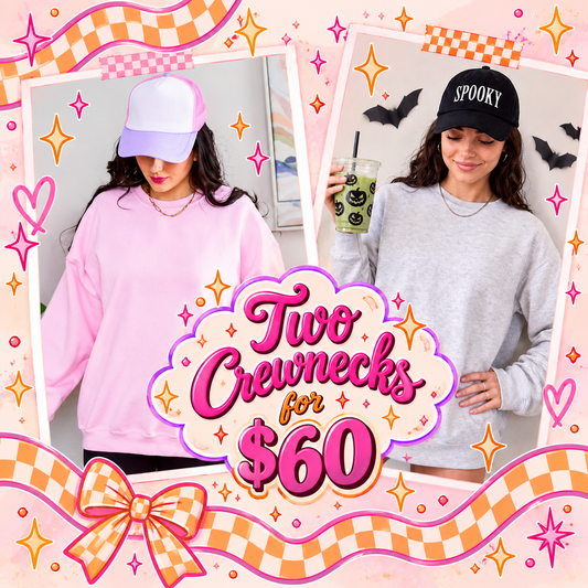 Crewnecks (Gildan & Jerzees): Two for $60