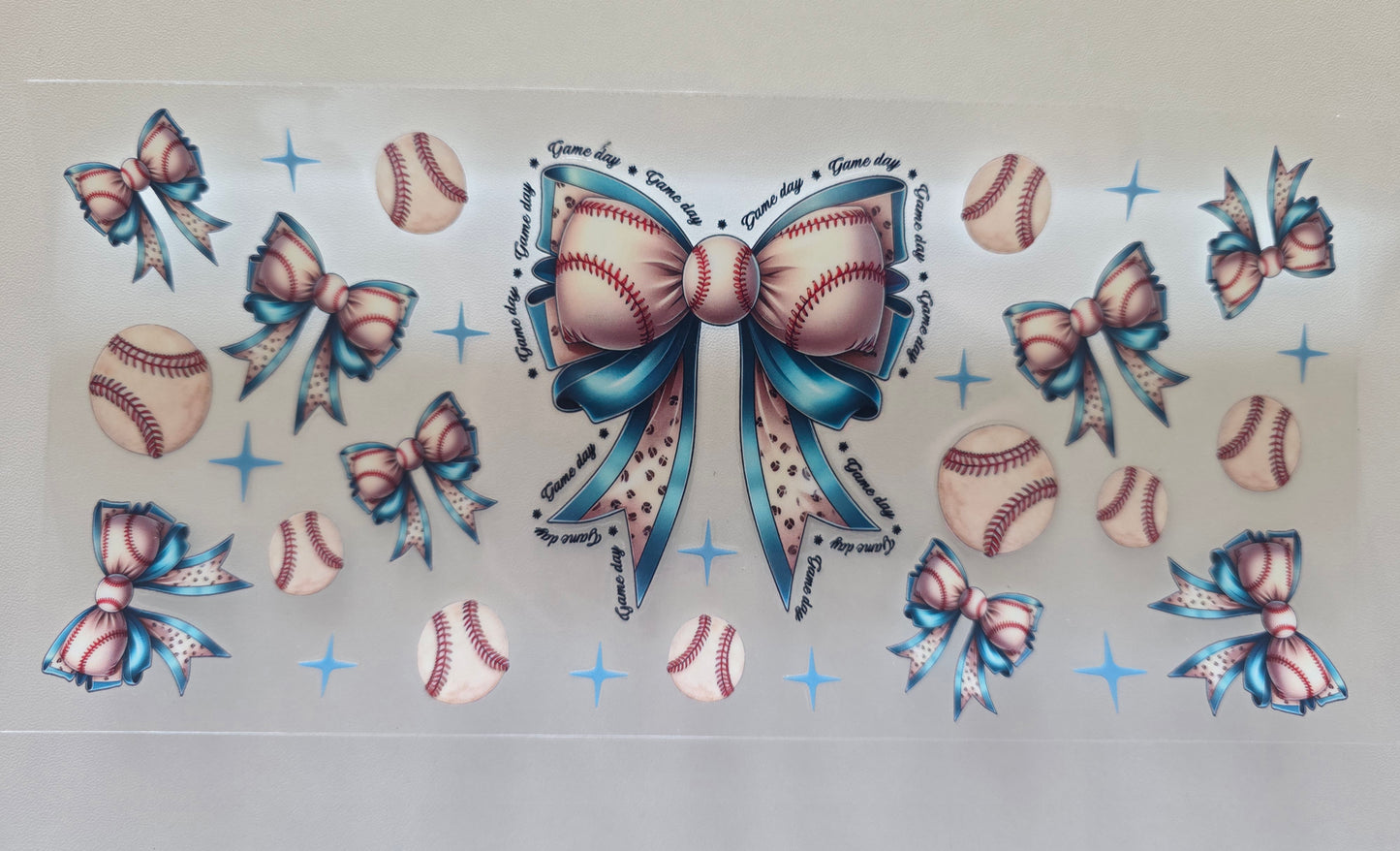 S5 - Turquoise Baseball Bow