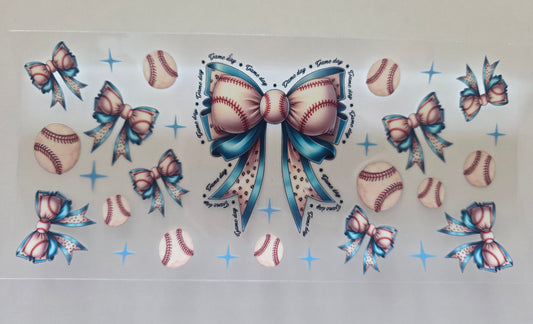 S5 - Turquoise Baseball Bow