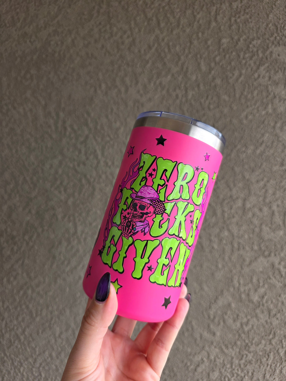 20 oz Stainless Steel Tumbler - Pink Zero Fs Given